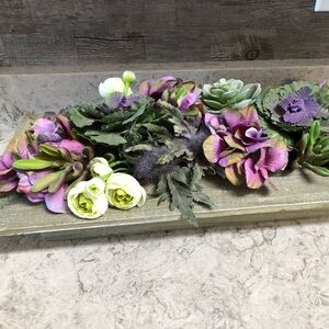 Floral Arrangement with Purple and Green Accents